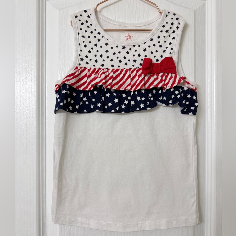 Girls Patriotic Stars and Stripes Tank Top Size 5T